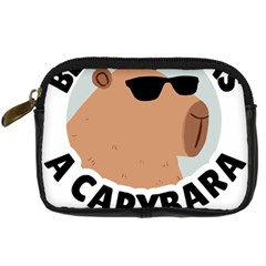 Capybara T- Shirt Be As Cool As A Capybara- A Cute Funny Capybara Wearing Sunglasses T- Shirt Yoga Reflexion Pose T- Shirtyoga Reflexion Pose T- Shirt Digital Camera Leather Case by hizuto