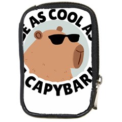 Capybara T- Shirt Be As Cool As A Capybara- A Cute Funny Capybara Wearing Sunglasses T- Shirt Yoga Reflexion Pose T- Shirtyoga Reflexion Pose T- Shirt Compact Camera Leather Case by hizuto