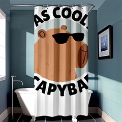 Capybara T- Shirt Be As Cool As A Capybara- A Cute Funny Capybara Wearing Sunglasses T- Shirt Yoga Reflexion Pose T- Shirtyoga Reflexion Pose T- Shirt Shower Curtain 36  X 72  (stall)  by hizuto