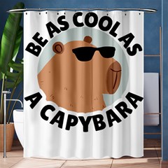 Capybara T- Shirt Be As Cool As A Capybara- A Cute Funny Capybara Wearing Sunglasses T- Shirt Yoga Reflexion Pose T- Shirtyoga Reflexion Pose T- Shirt Shower Curtain 60  X 72  (medium)  by hizuto