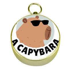 Capybara T- Shirt Be As Cool As A Capybara- A Cute Funny Capybara Wearing Sunglasses T- Shirt Yoga Reflexion Pose T- Shirtyoga Reflexion Pose T- Shirt Gold Compasses by hizuto