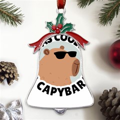 Capybara T- Shirt Be As Cool As A Capybara- A Cute Funny Capybara Wearing Sunglasses T- Shirt Yoga Reflexion Pose T- Shirtyoga Reflexion Pose T- Shirt Metal Holly Leaf Bell Ornament by hizuto