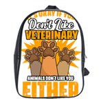 Veterinary Medicine T- Shirt Funny Will Give Veterinary Advice For Nachos Vet Med Worker T- Shirt School Bag (Large) Front