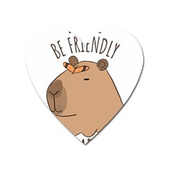 Capybara T- Shirt Be Nice Be Friendly Be A Capybara T- Shirt Yoga Reflexion Pose T- Shirtyoga Reflexion Pose T- Shirt Heart Magnet by hizuto