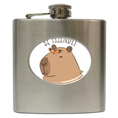 Capybara T- Shirt Be Nice Be Friendly Be A Capybara T- Shirt Yoga Reflexion Pose T- Shirtyoga Reflexion Pose T- Shirt Hip Flask (6 Oz) by hizuto