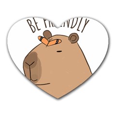 Capybara T- Shirt Be Nice Be Friendly Be A Capybara T- Shirt Yoga Reflexion Pose T- Shirtyoga Reflexion Pose T- Shirt Heart Mousepad by hizuto