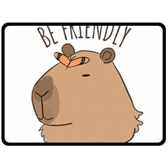 Capybara T- Shirt Be Nice Be Friendly Be A Capybara T- Shirt Yoga Reflexion Pose T- Shirtyoga Reflexion Pose T- Shirt Two Sides Fleece Blanket (large) by hizuto