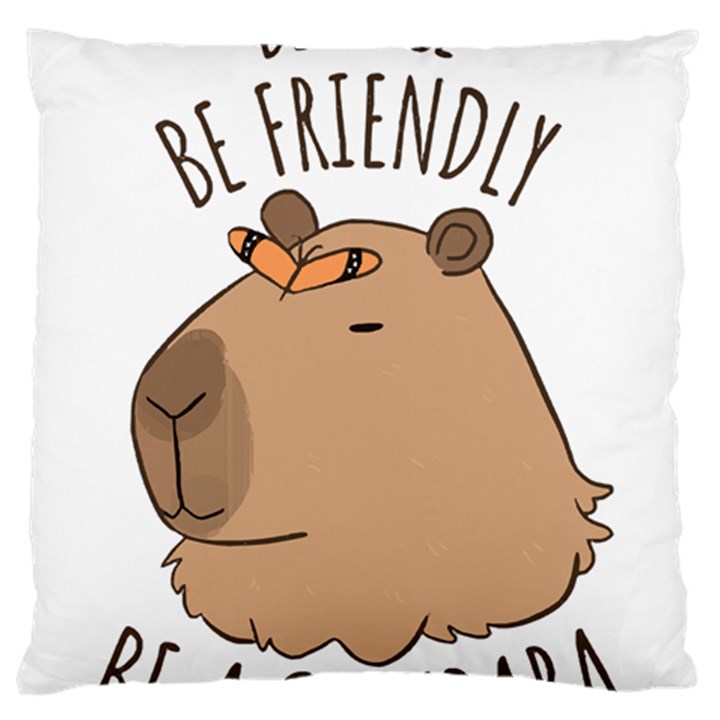 Capybara T- Shirt Be Nice Be Friendly Be A Capybara T- Shirt Yoga Reflexion Pose T- Shirtyoga Reflexion Pose T- Shirt Standard Premium Plush Fleece Cushion Case (Two Sides)