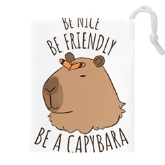 Capybara T- Shirt Be Nice Be Friendly Be A Capybara T- Shirt Yoga Reflexion Pose T- Shirtyoga Reflexion Pose T- Shirt Drawstring Pouch (4xl)