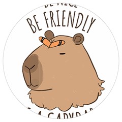 Capybara T- Shirt Be Nice Be Friendly Be A Capybara T- Shirt Yoga Reflexion Pose T- Shirtyoga Reflexion Pose T- Shirt Round Trivet by hizuto