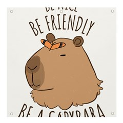 Capybara T- Shirt Be Nice Be Friendly Be A Capybara T- Shirt Yoga Reflexion Pose T- Shirtyoga Reflexion Pose T- Shirt Banner And Sign 4  X 4  by hizuto