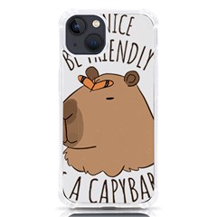 Capybara T- Shirt Be Nice Be Friendly Be A Capybara T- Shirt Yoga Reflexion Pose T- Shirtyoga Reflexion Pose T- Shirt Iphone 13 Tpu Uv Print Case by hizuto