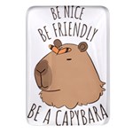 Capybara T- Shirt Be Nice Be Friendly Be A Capybara T- Shirt Yoga Reflexion Pose T- Shirtyoga Reflexion Pose T- Shirt Rectangular Glass Fridge Magnet (4 pack) Front