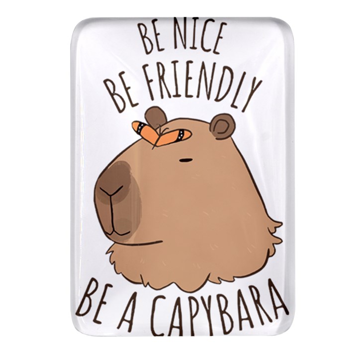 Capybara T- Shirt Be Nice Be Friendly Be A Capybara T- Shirt Yoga Reflexion Pose T- Shirtyoga Reflexion Pose T- Shirt Rectangular Glass Fridge Magnet (4 pack)