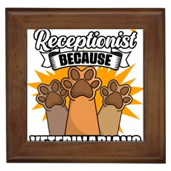 Veterinary Medicine T- Shirt Veterinary Receptionist Funny Veterinarian Hero Vet Med Life T- Shirt Framed Tile by ZUXUMI