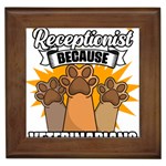 Veterinary Medicine T- Shirt Veterinary Receptionist Funny Veterinarian Hero Vet Med Life T- Shirt Framed Tile Front