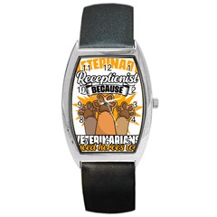 Veterinary Medicine T- Shirt Veterinary Receptionist Funny Veterinarian Hero Vet Med Life T- Shirt Barrel Style Metal Watch by ZUXUMI