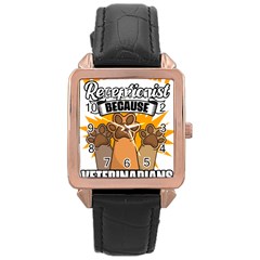 Veterinary Medicine T- Shirt Veterinary Receptionist Funny Veterinarian Hero Vet Med Life T- Shirt Rose Gold Leather Watch  by ZUXUMI