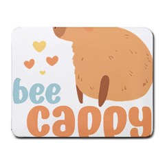 Capybara T- Shirt Bee Cappy - A Cute Capybara And A Bee Illustration T- Shirt Yoga Reflexion Pose T- Shirtyoga Reflexion Pose T- Shirt Small Mousepad by hizuto