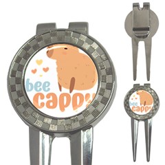 Capybara T- Shirt Bee Cappy - A Cute Capybara And A Bee Illustration T- Shirt Yoga Reflexion Pose T- Shirtyoga Reflexion Pose T- Shirt 3-in-1 Golf Divots by hizuto