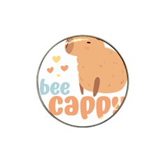 Capybara T- Shirt Bee Cappy - A Cute Capybara And A Bee Illustration T- Shirt Yoga Reflexion Pose T- Shirtyoga Reflexion Pose T- Shirt Hat Clip Ball Marker (4 Pack) by hizuto