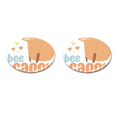 Capybara T- Shirt Bee Cappy - A Cute Capybara And A Bee Illustration T- Shirt Yoga Reflexion Pose T- Shirtyoga Reflexion Pose T- Shirt Cufflinks (oval) by hizuto