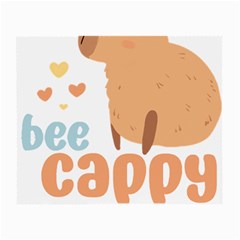 Capybara T- Shirt Bee Cappy - A Cute Capybara And A Bee Illustration T- Shirt Yoga Reflexion Pose T- Shirtyoga Reflexion Pose T- Shirt Small Glasses Cloth (2 Sides) by hizuto