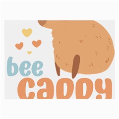 Capybara T- Shirt Bee Cappy - A Cute Capybara And A Bee Illustration T- Shirt Yoga Reflexion Pose T- Shirtyoga Reflexion Pose T- Shirt Large Glasses Cloth (2 Sides) by hizuto