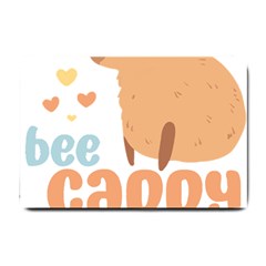 Capybara T- Shirt Bee Cappy - A Cute Capybara And A Bee Illustration T- Shirt Yoga Reflexion Pose T- Shirtyoga Reflexion Pose T- Shirt Small Doormat by hizuto