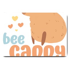 Capybara T- Shirt Bee Cappy - A Cute Capybara And A Bee Illustration T- Shirt Yoga Reflexion Pose T- Shirtyoga Reflexion Pose T- Shirt Large Doormat by hizuto