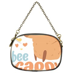 Capybara T- Shirt Bee Cappy - A Cute Capybara And A Bee Illustration T- Shirt Yoga Reflexion Pose T- Shirtyoga Reflexion Pose T- Shirt Chain Purse (one Side) by hizuto