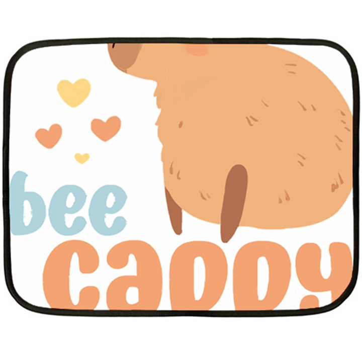 Capybara T- Shirt Bee Cappy - A Cute Capybara And A Bee Illustration T- Shirt Yoga Reflexion Pose T- Shirtyoga Reflexion Pose T- Shirt Two Sides Fleece Blanket (Mini)