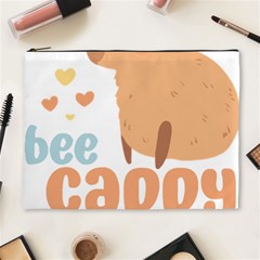 Capybara T- Shirt Bee Cappy - A Cute Capybara And A Bee Illustration T- Shirt Yoga Reflexion Pose T- Shirtyoga Reflexion Pose T- Shirt Cosmetic Bag (xl) by hizuto