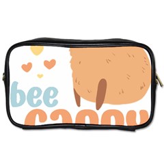 Capybara T- Shirt Bee Cappy - A Cute Capybara And A Bee Illustration T- Shirt Yoga Reflexion Pose T- Shirtyoga Reflexion Pose T- Shirt Toiletries Bag (two Sides) by hizuto