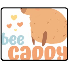 Capybara T- Shirt Bee Cappy - A Cute Capybara And A Bee Illustration T- Shirt Yoga Reflexion Pose T- Shirtyoga Reflexion Pose T- Shirt Fleece Blanket (medium) by hizuto