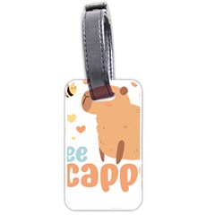 Capybara T- Shirt Bee Cappy - A Cute Capybara And A Bee Illustration T- Shirt Yoga Reflexion Pose T- Shirtyoga Reflexion Pose T- Shirt Luggage Tag (two Sides) by hizuto