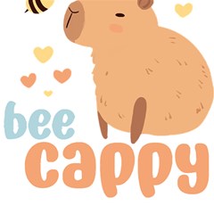 Capybara T- Shirt Bee Cappy - A Cute Capybara And A Bee Illustration T- Shirt Yoga Reflexion Pose T- Shirtyoga Reflexion Pose T- Shirt Play Mat (square)