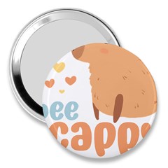 Capybara T- Shirt Bee Cappy - A Cute Capybara And A Bee Illustration T- Shirt Yoga Reflexion Pose T- Shirtyoga Reflexion Pose T- Shirt 3  Handbag Mirrors by hizuto