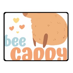 Capybara T- Shirt Bee Cappy - A Cute Capybara And A Bee Illustration T- Shirt Yoga Reflexion Pose T- Shirtyoga Reflexion Pose T- Shirt Two Sides Fleece Blanket (small) by hizuto