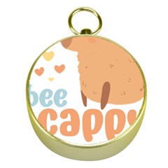 Capybara T- Shirt Bee Cappy - A Cute Capybara And A Bee Illustration T- Shirt Yoga Reflexion Pose T- Shirtyoga Reflexion Pose T- Shirt Gold Compasses by hizuto