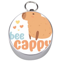 Capybara T- Shirt Bee Cappy - A Cute Capybara And A Bee Illustration T- Shirt Yoga Reflexion Pose T- Shirtyoga Reflexion Pose T- Shirt Silver Compasses by hizuto