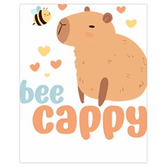 Capybara T- Shirt Bee Cappy - A Cute Capybara And A Bee Illustration T- Shirt Yoga Reflexion Pose T- Shirtyoga Reflexion Pose T- Shirt Drawstring Bag (small) by hizuto