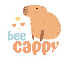 Capybara T- Shirt Bee Cappy - A Cute Capybara And A Bee Illustration T- Shirt Yoga Reflexion Pose T- Shirtyoga Reflexion Pose T- Shirt Mini Round Pill Box (pack Of 3) by hizuto