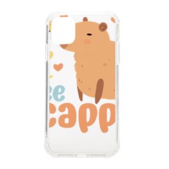 Capybara T- Shirt Bee Cappy - A Cute Capybara And A Bee Illustration T- Shirt Yoga Reflexion Pose T- Shirtyoga Reflexion Pose T- Shirt Iphone 11 Tpu Uv Print Case by hizuto