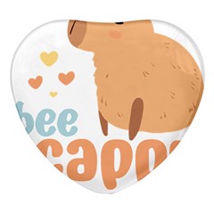 Capybara T- Shirt Bee Cappy - A Cute Capybara And A Bee Illustration T- Shirt Yoga Reflexion Pose T- Shirtyoga Reflexion Pose T- Shirt Heart Glass Fridge Magnet (4 Pack) by hizuto