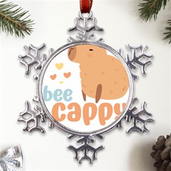 Capybara T- Shirt Bee Cappy - A Cute Capybara And A Bee Illustration T- Shirt Yoga Reflexion Pose T- Shirtyoga Reflexion Pose T- Shirt Metal Large Snowflake Ornament by hizuto