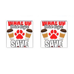 Veterinary Medicine T- Shirt Wake Up Drink Coffee Awesome Vet Med Worker Veterinary Crew T- Shirt Cufflinks (square) by ZUXUMI