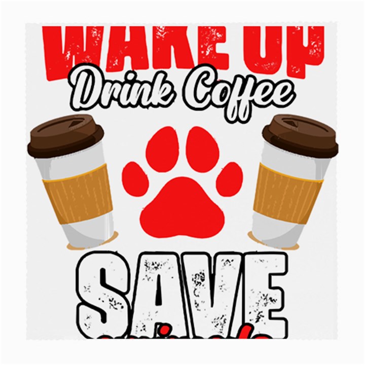 Veterinary Medicine T- Shirt Wake Up Drink Coffee Awesome Vet Med Worker Veterinary Crew T- Shirt Medium Glasses Cloth (2 Sides)