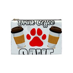 Veterinary Medicine T- Shirt Wake Up Drink Coffee Awesome Vet Med Worker Veterinary Crew T- Shirt Cosmetic Bag (medium) by ZUXUMI