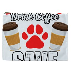 Veterinary Medicine T- Shirt Wake Up Drink Coffee Awesome Vet Med Worker Veterinary Crew T- Shirt Cosmetic Bag (xxl) by ZUXUMI